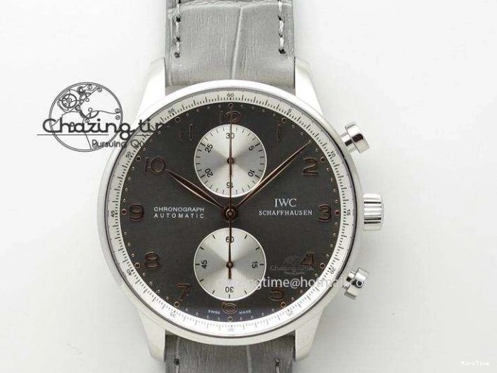 MIROTIME 0331 Portuguese Real PR IW500127 RG ZF 1:1 Best Edition Grey Red Dial On Brown Leather Strap A52010 V AllSeason 7331